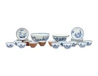 A Group of 26 Export Blue and White Porcelain Wares from the Nanking Cargo