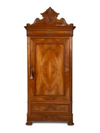 An Italian Figured Walnut Wardrobe Cabinet