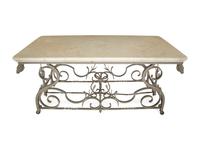 A French Wrought Iron Pastry Table with Honed Carrara Marble Top