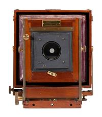[EARLY PHOTOGRAPHY]. Eastman Dry Plate & Film Co. Interchangeable View camera. Rochester, NY, ca late 1886-1887.