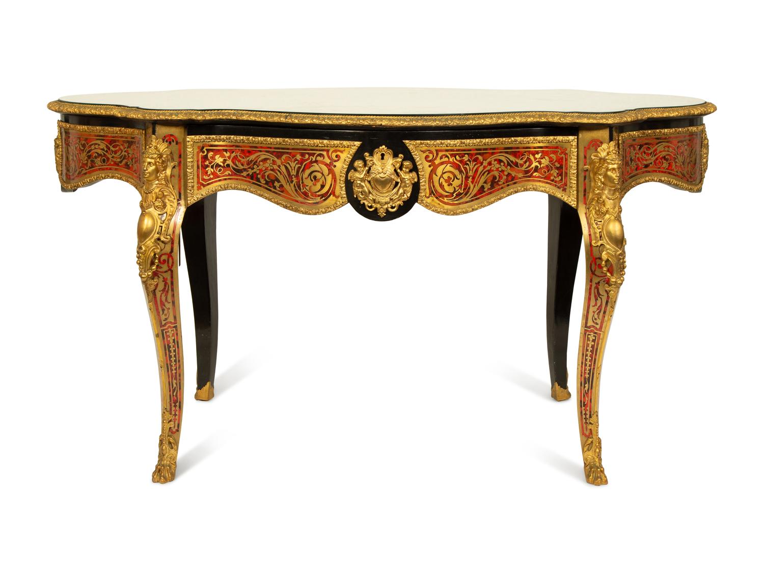 A Napolean III Style Gilt Metal Mounted Boulle Marquetry Center Table — 19TH/20TH CENTURY