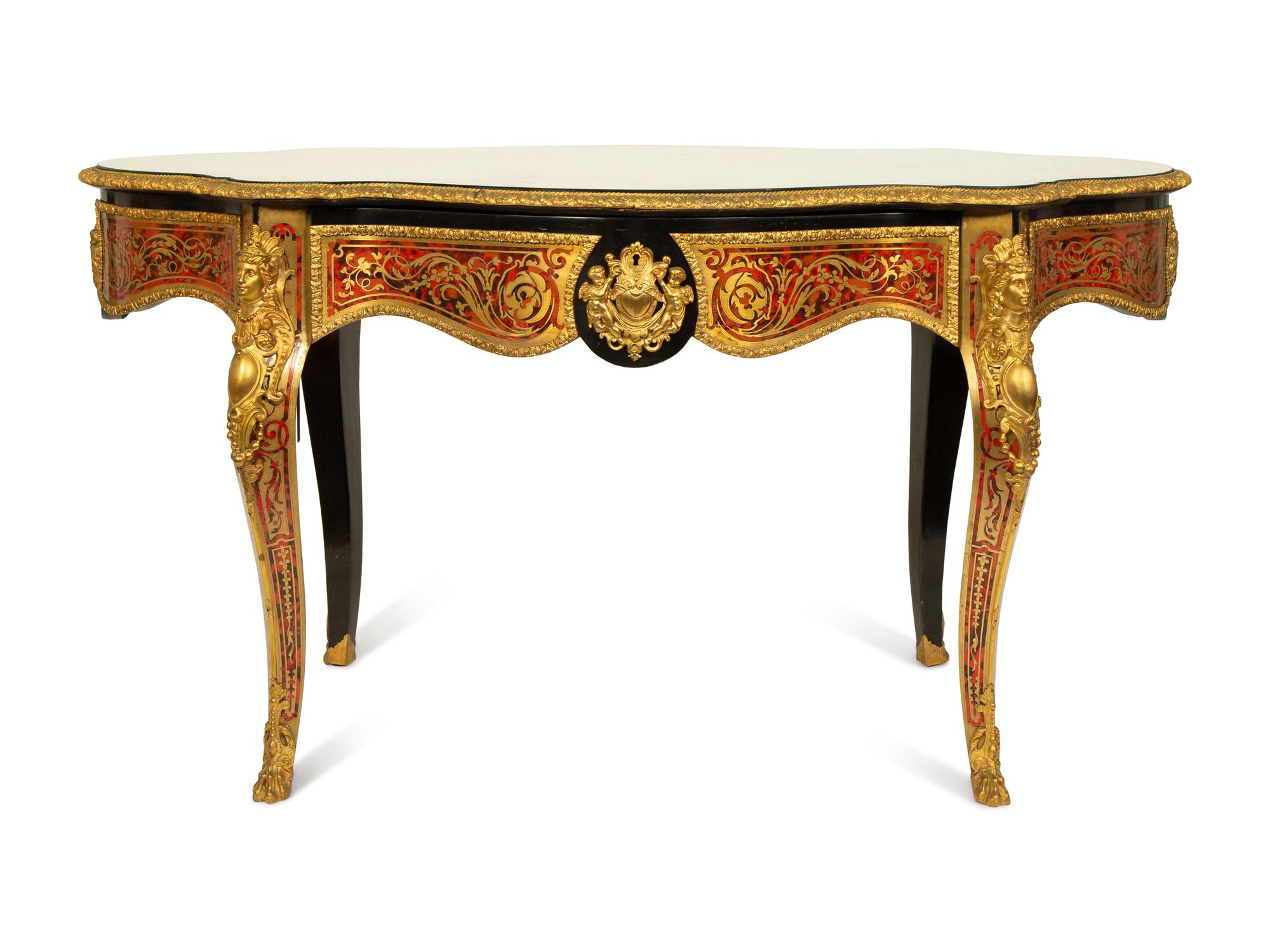 A Napolean III Style Gilt Metal Mounted Boulle Marquetry Center Table — 19TH/20TH CENTURY