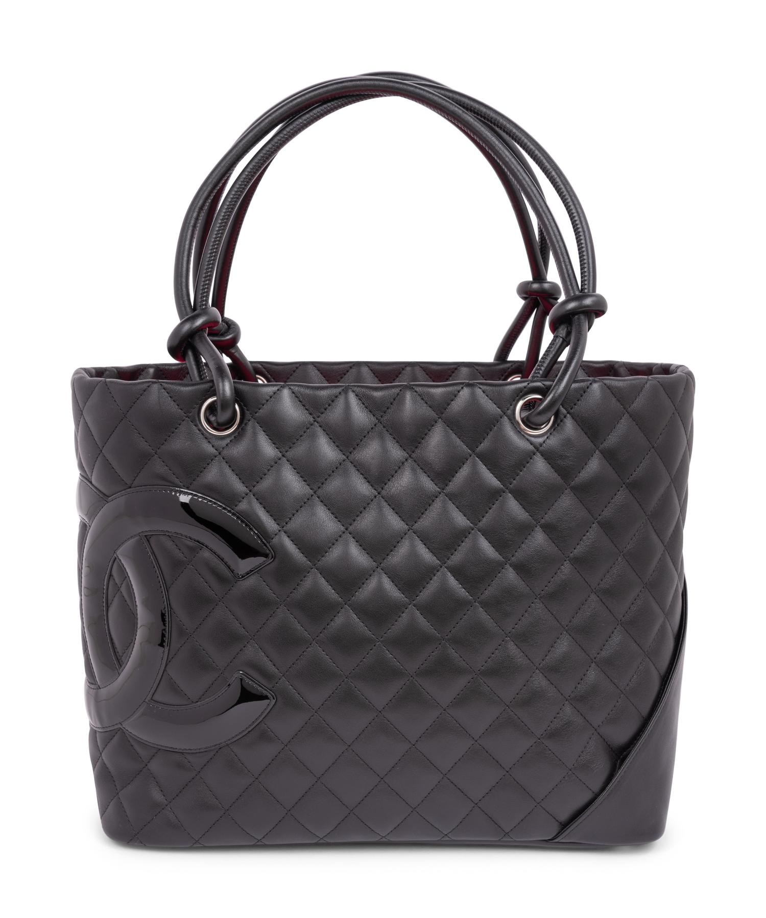 Chanel Black Quilted Leather Cambon Tote 2005-06