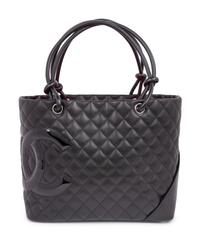 Chanel Black Quilted Leather Cambon Tote 2005-06
