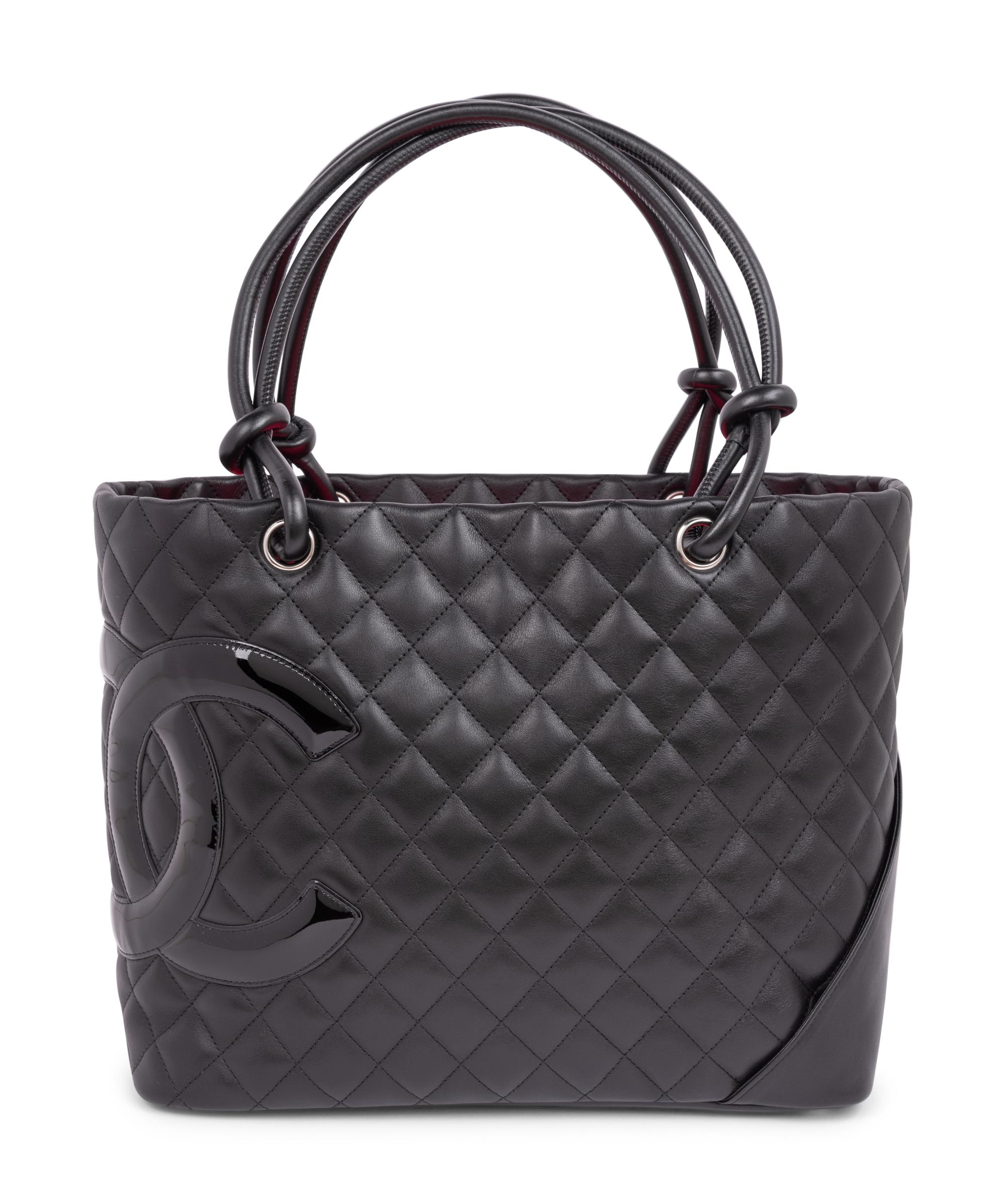 Chanel Black Quilted Leather Cambon Tote 2005-06
