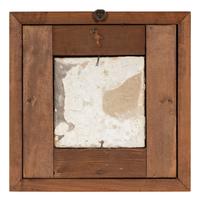A Set of Five Framed Puce Delft Tiles