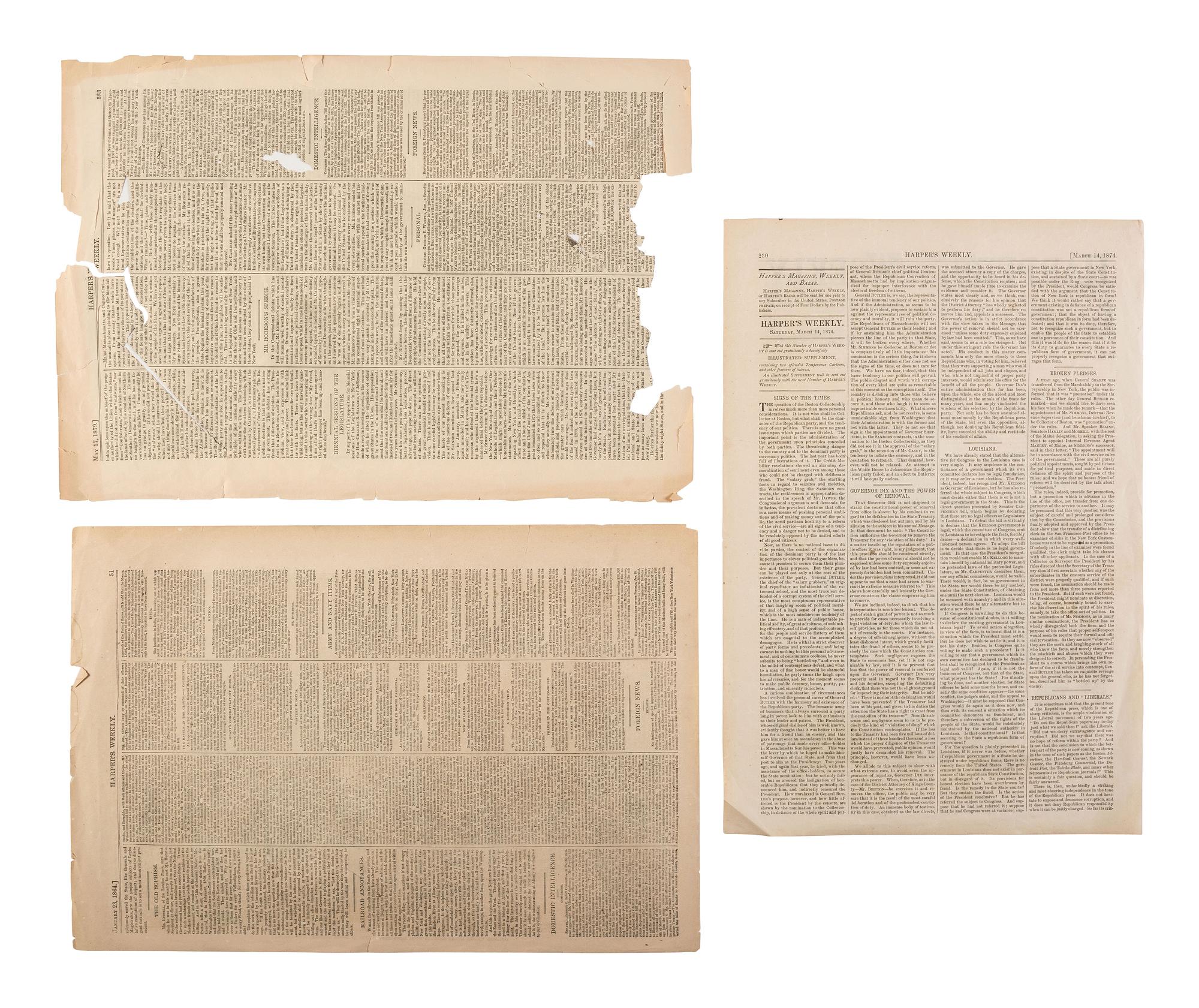 [CIVIL WAR]. A group of engravings presenting scenes and subjects mostly related to enslavement and the Civil War.