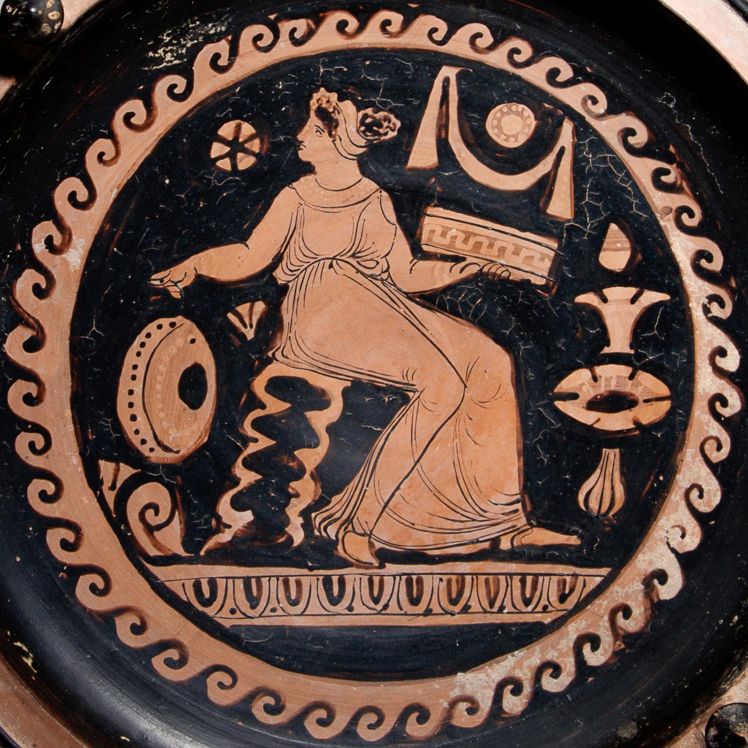 An Apulian Red-Figured Knob-Handled Patera