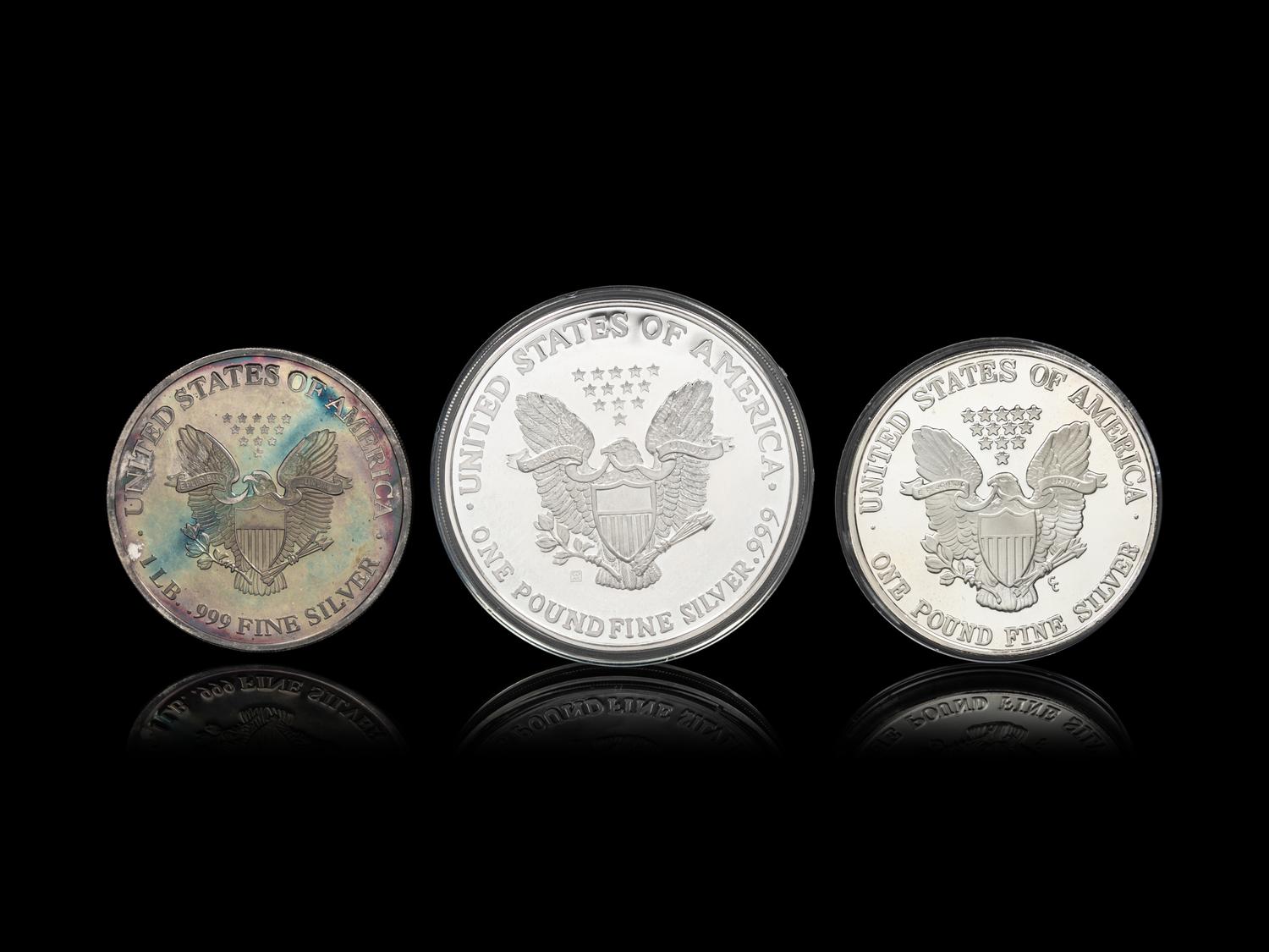 [PRIVATE ISSUE] Three 1-Pound Silver Rounds