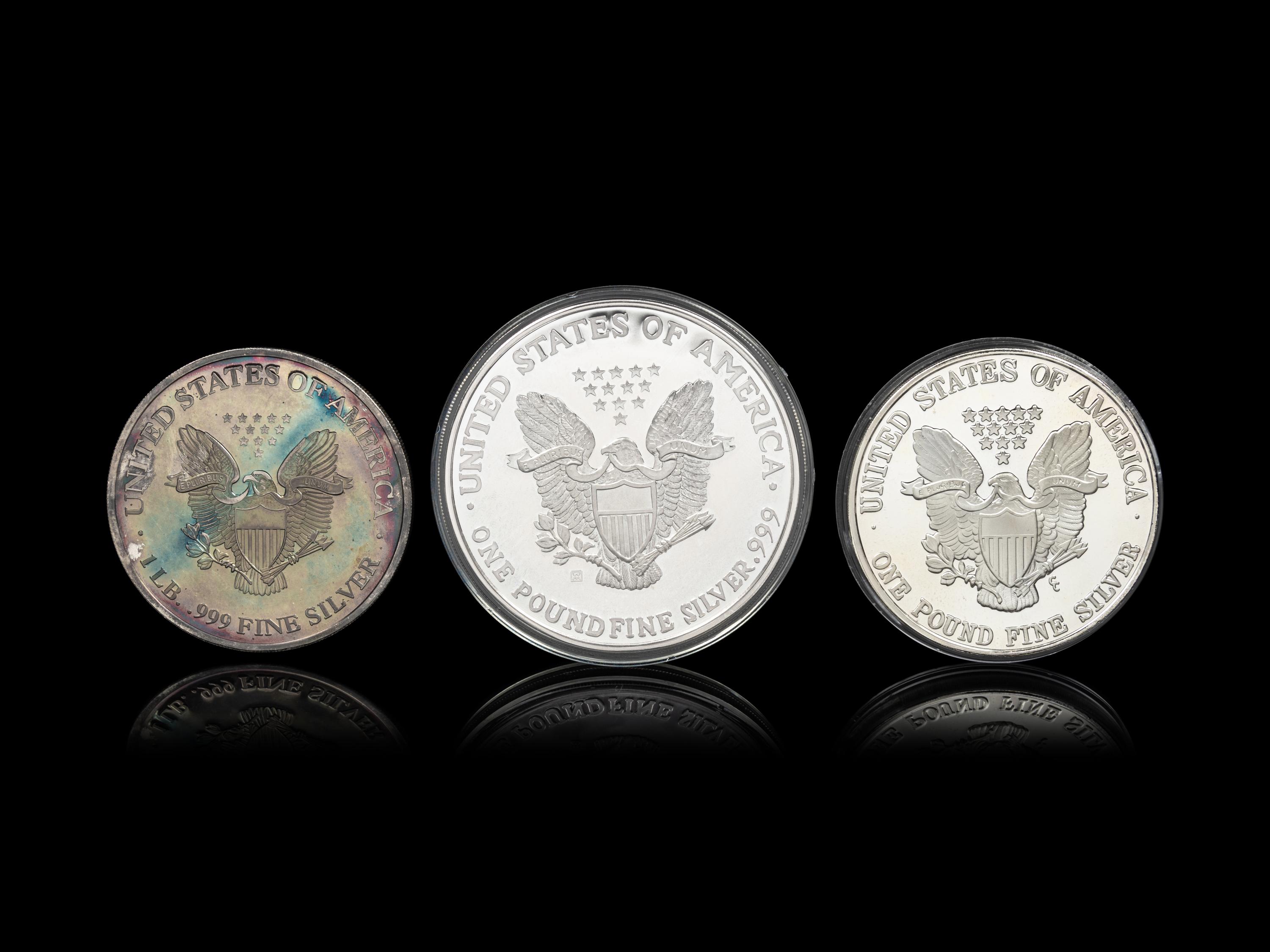 [PRIVATE ISSUE] Three 1-Pound Silver Rounds
