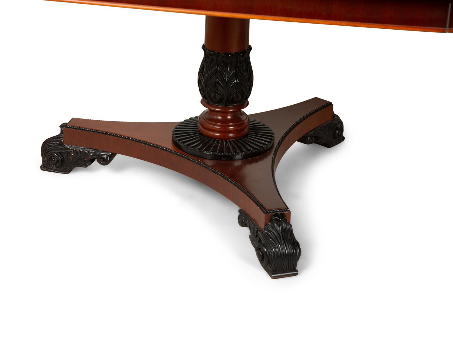 A Regency Style Crossbanded Mahogany Two Pedestal Dining Table — 19th/20th Century