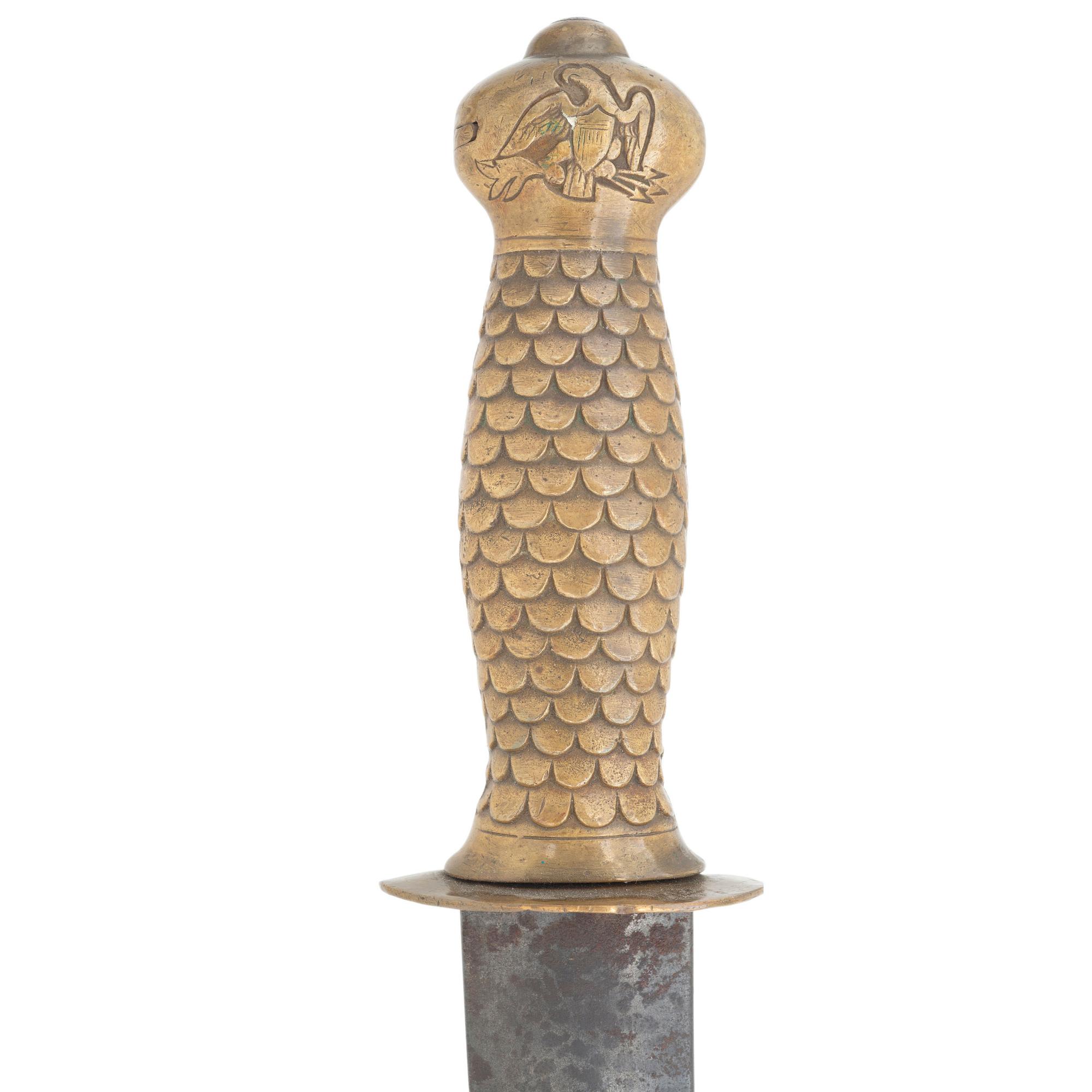 Confederate Variant Naval Cutlass with 1841 USN Style Hilt Attributed to Leech & Rigdon