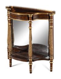 A Regency Rosewood, Parcel-Gilt and Brass Mounted Console Table