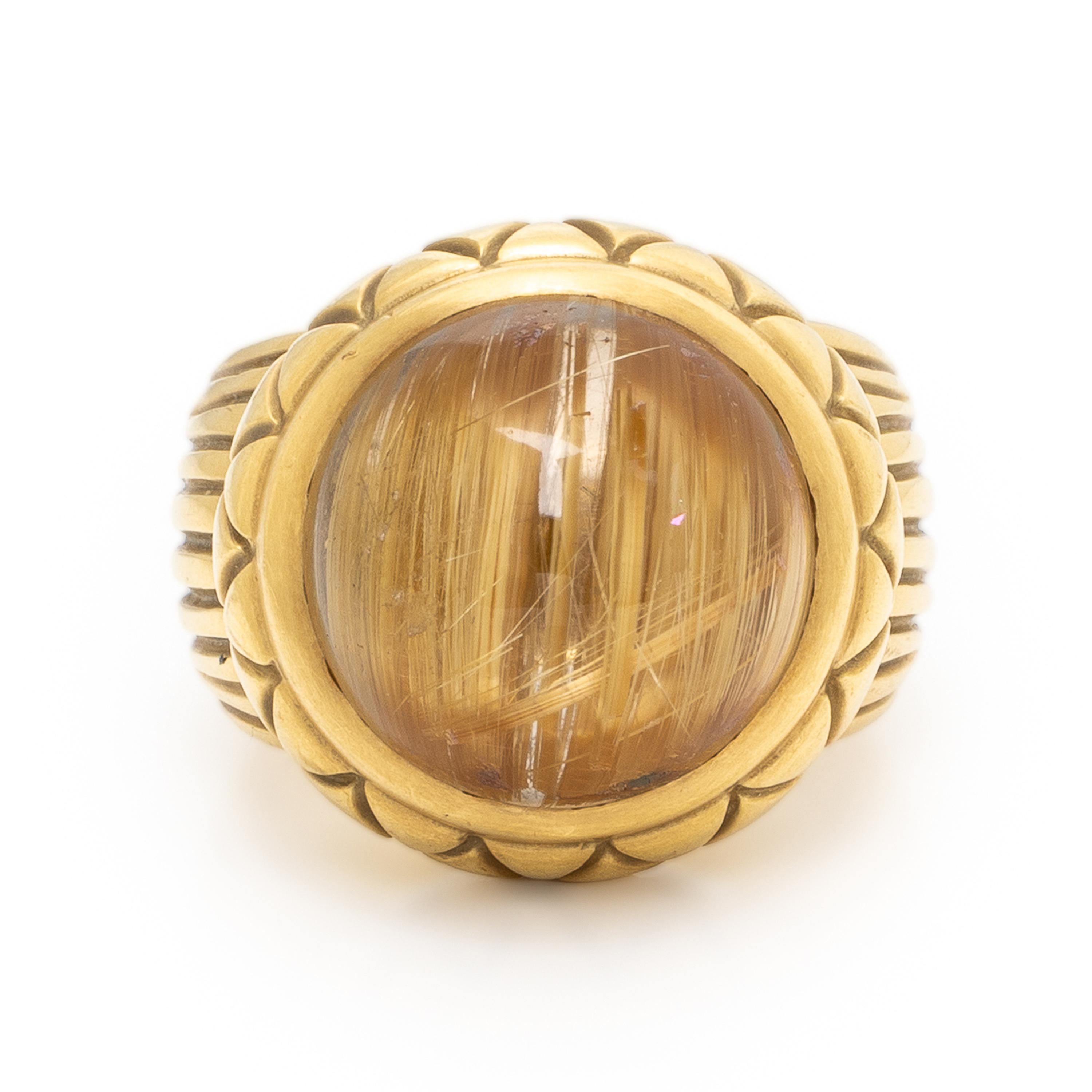 Elizabeth Rand, Yellow Gold and Rutilated Quartz Ring