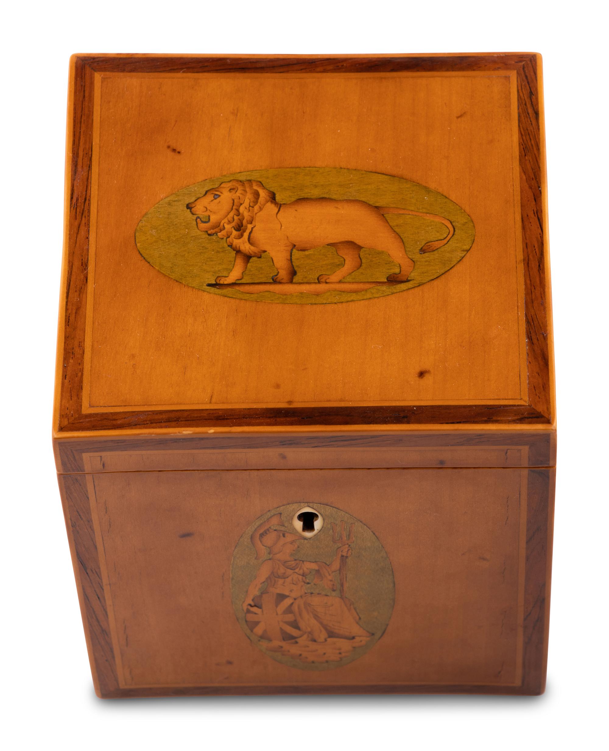 A Group of Four English Tea Caddies