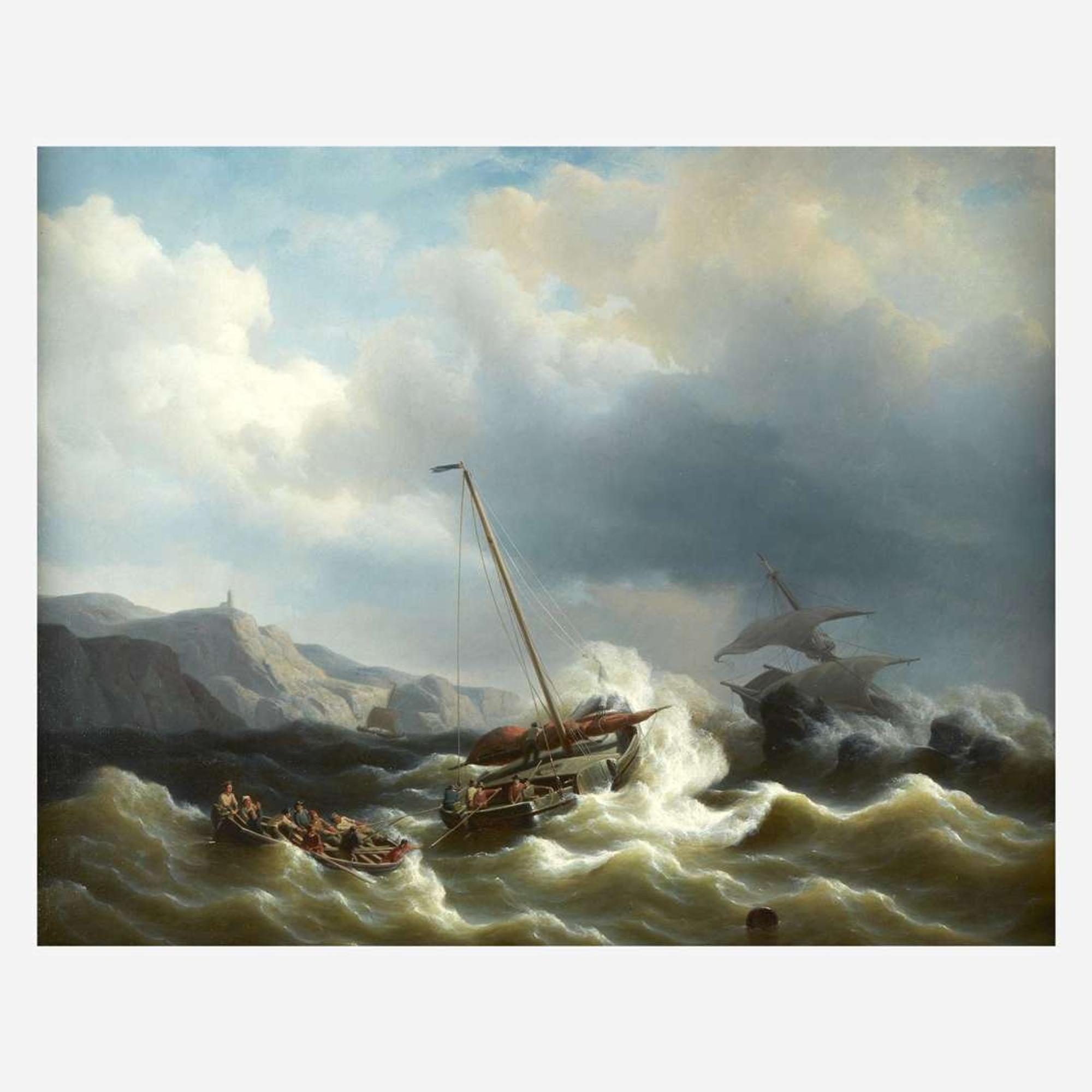 Petrus Jan (Johannes) Schotel (Dutch, 1808–1865) The Rescue Party
