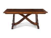 A Spanish Colonial Style Oak Trestle Table