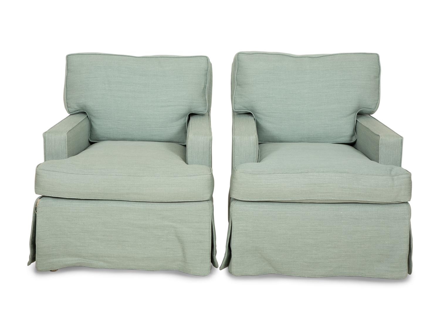 A Pair of Upholstered Club Chairs
