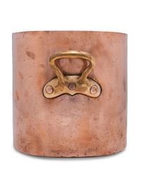 A French Copper Stock Pot with Brass Handles