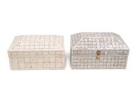A Mother-of-Pearl Table Casket and a Bone Veneered Table Casket