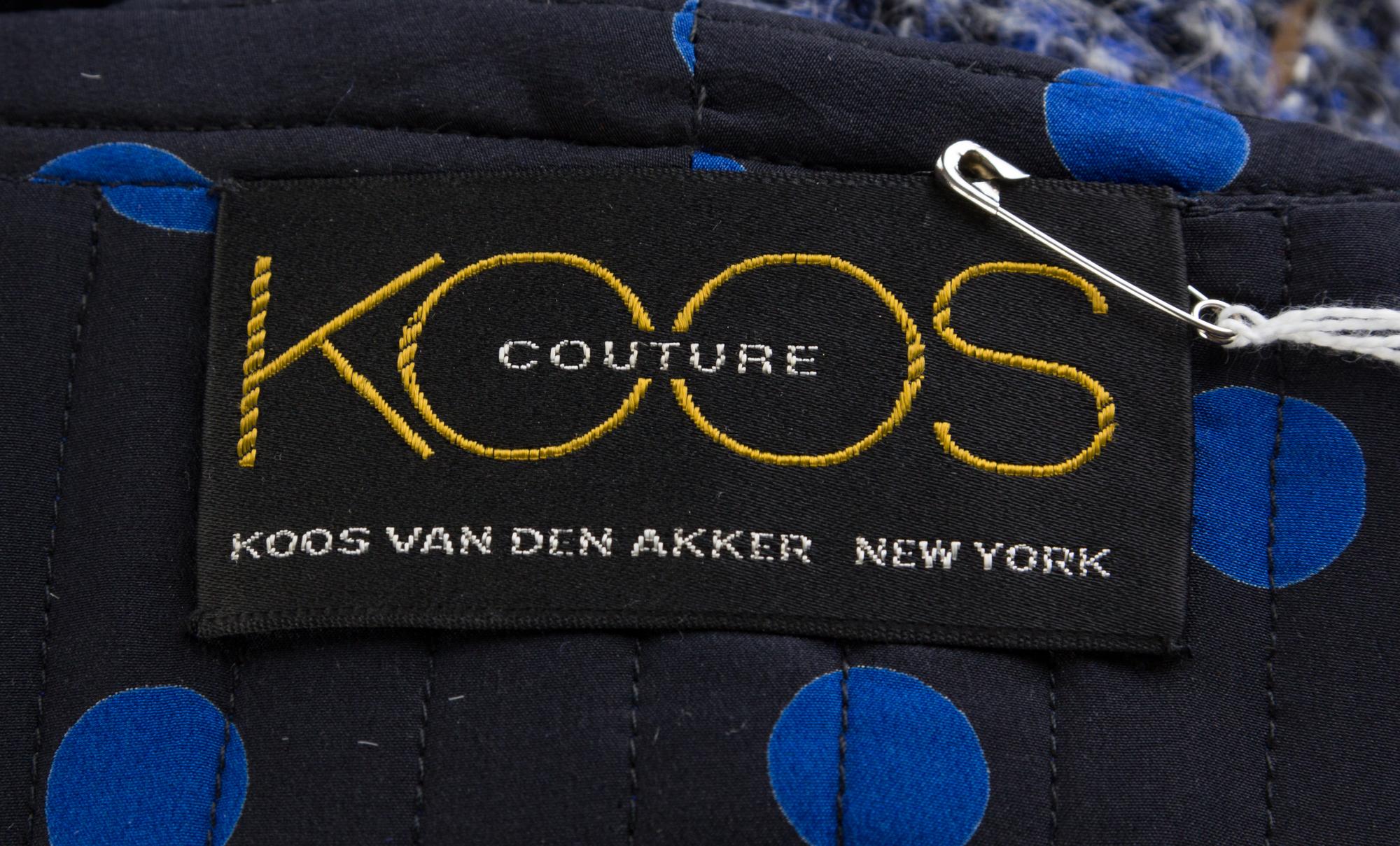 A Koos Black and Blue Tweed Jacket and Skirt Ensemble, No size.