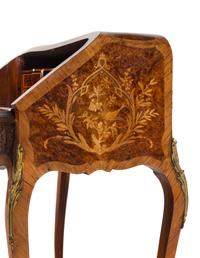A Louis XV Style Gilt Bronze Mounted Marquetry Bureau en Pente
