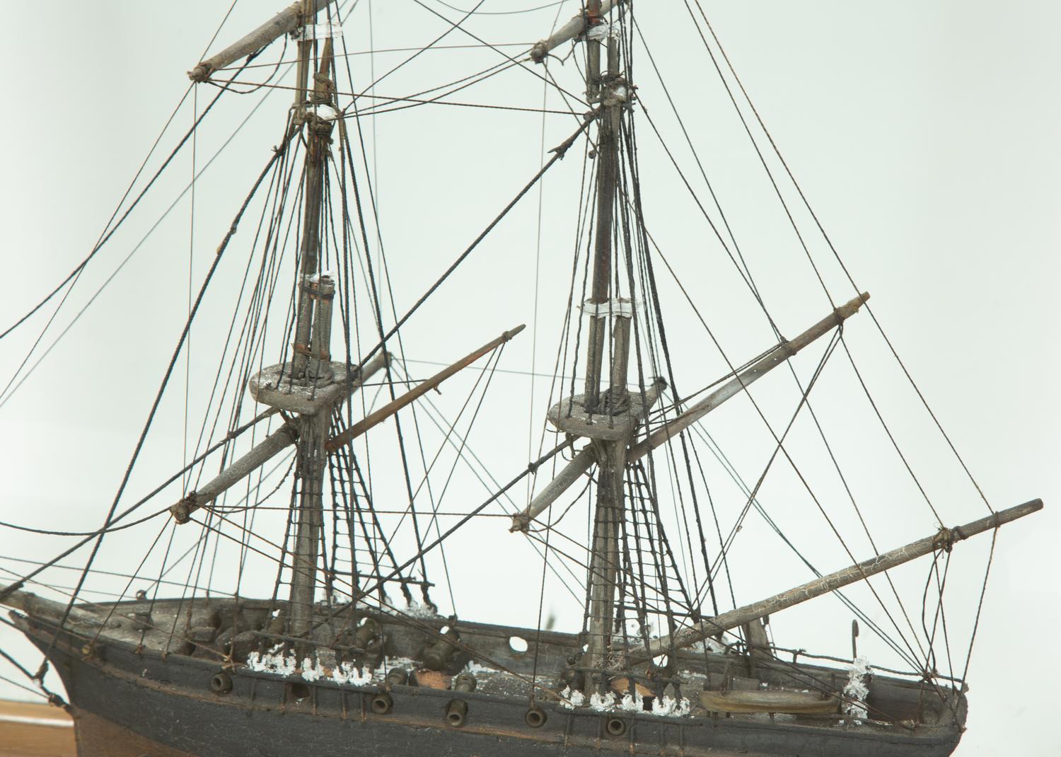 Two Ship Models in Glass Display Cases