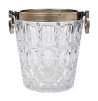 A Silver-Plate Mounted Glass Wine Cooler