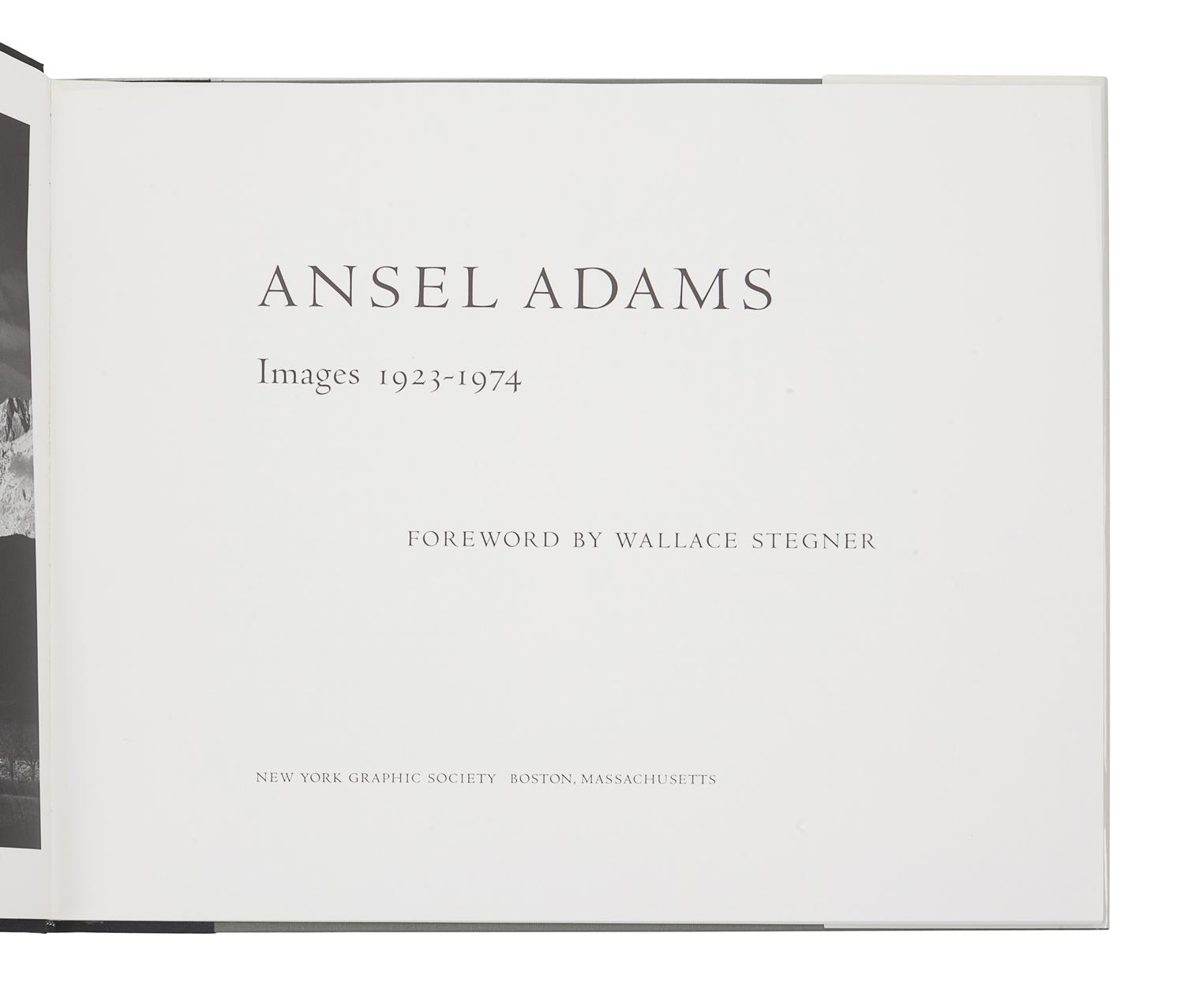 [FINE PRESS & LIVRE D'ARTISTE]. -- ADAMS, Ansel (1902-1984). Images 1923-1974. Boston: New York Graphic Society, 1974.