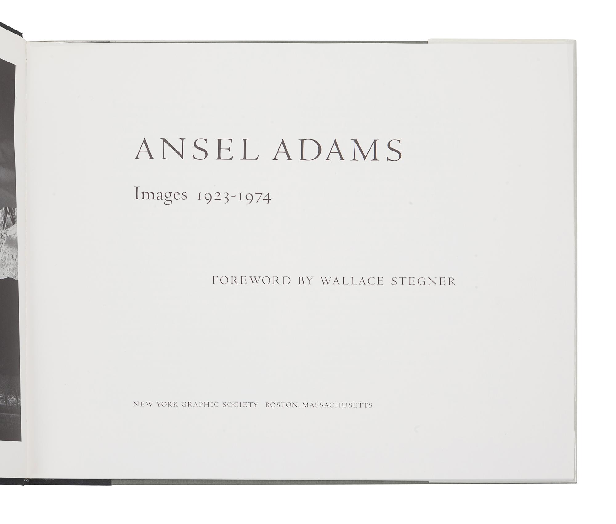 [FINE PRESS & LIVRE D'ARTISTE]. -- ADAMS, Ansel (1902-1984). Images 1923-1974. Boston: New York Graphic Society, 1974.
