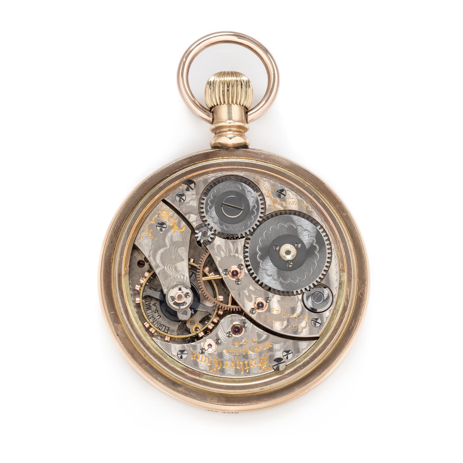 Elgin, G.F. Open Face 'Time Indicator' Pocket Watch, Circa 1919