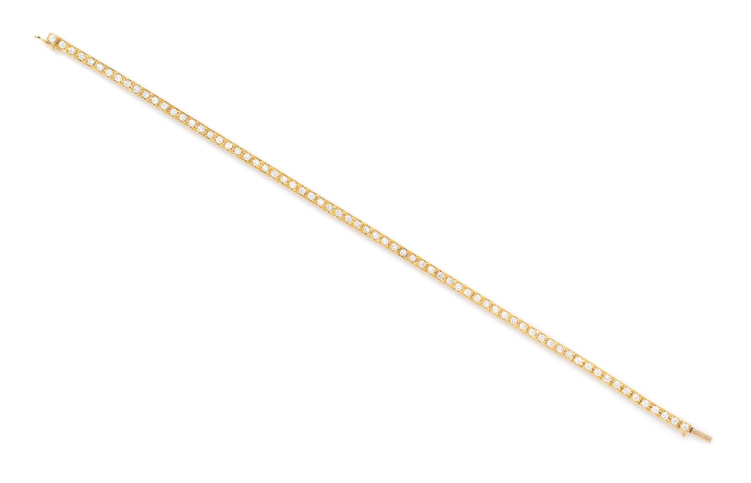 An 18 Karat Yellow Gold and Diamond "Laniere" Line Bracelet, Cartier, 10.50 dwts.