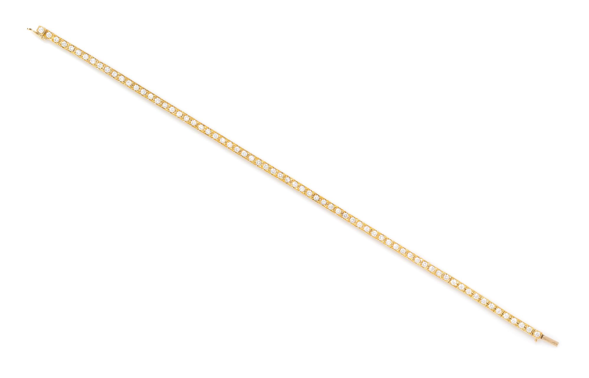 An 18 Karat Yellow Gold and Diamond "Laniere" Line Bracelet, Cartier, 10.50 dwts.
