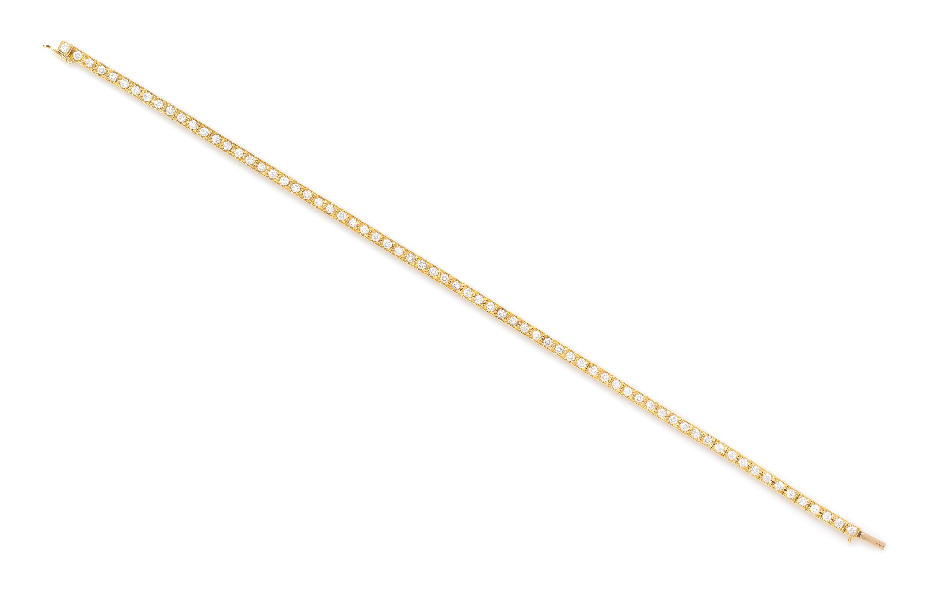 An 18 Karat Yellow Gold and Diamond "Laniere" Line Bracelet, Cartier, 10.50 dwts.