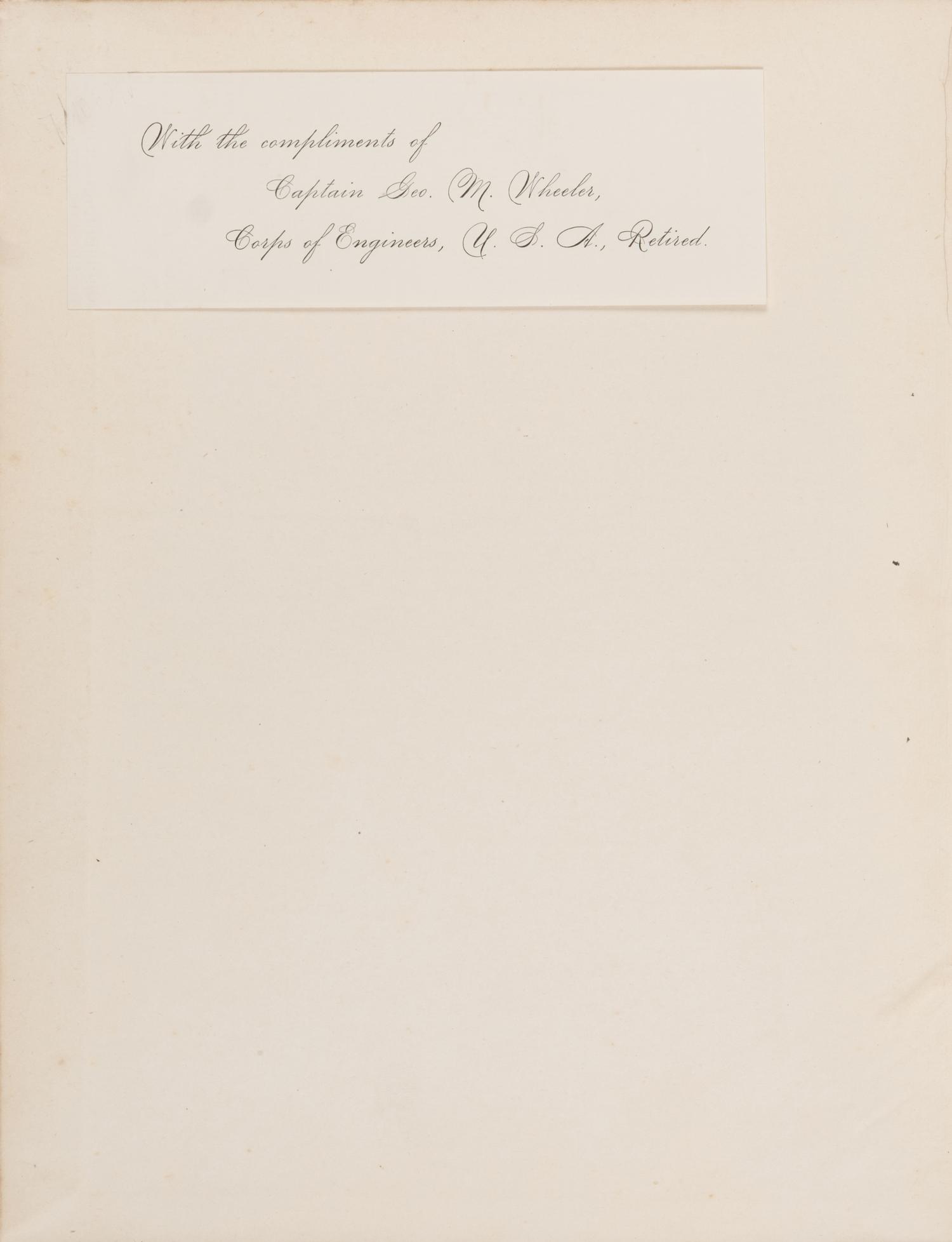 [Americana] Wheeler, George M. Report of the United States Geographical Survey West of the One Hundredth Meridian