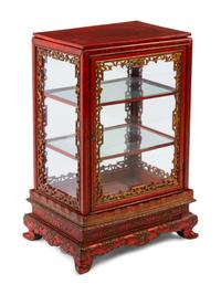 A Chinese Parcel Gilt Vitrine