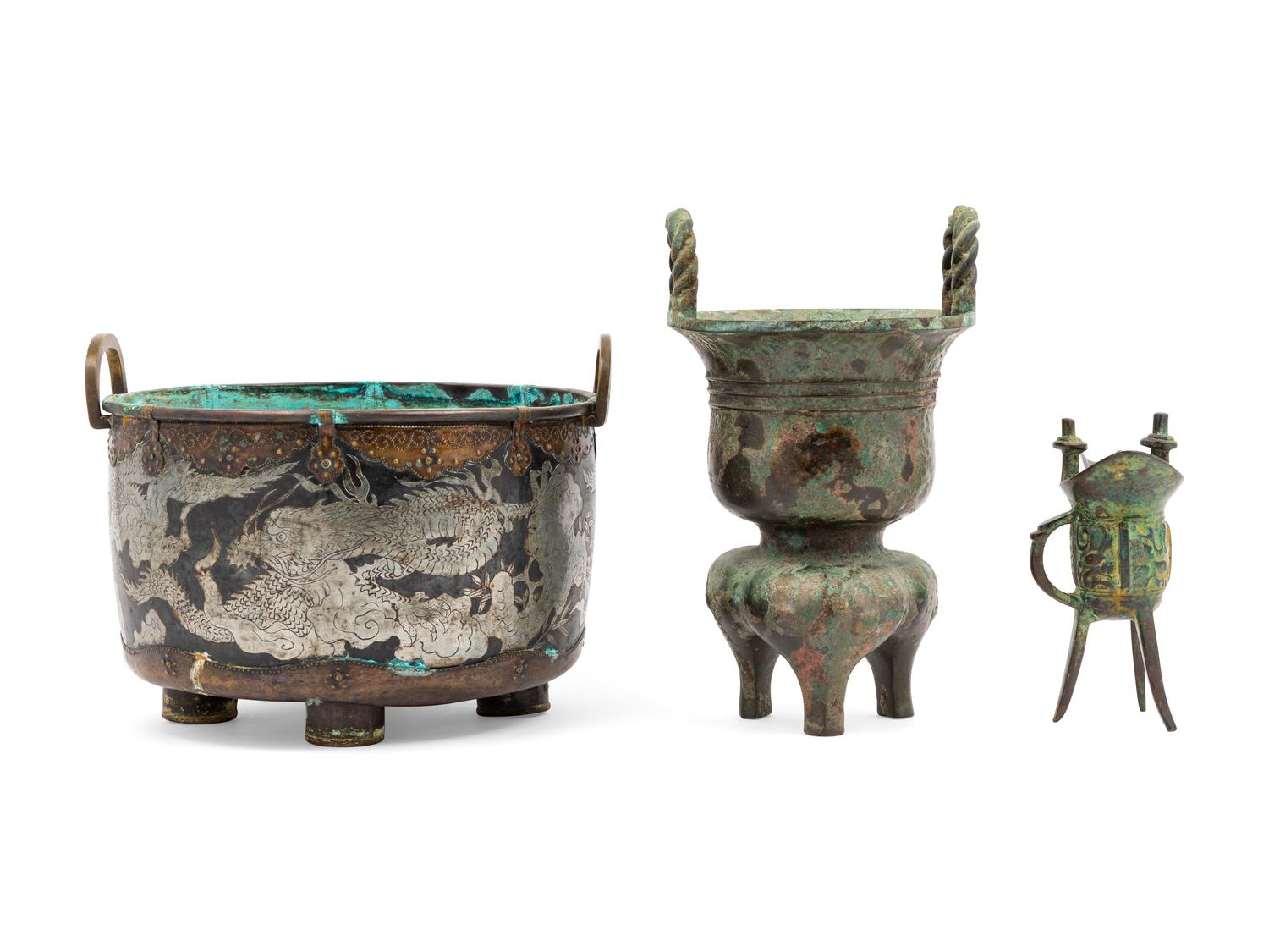 Three Chinese Bronze Vessels