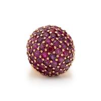 RETRO, RUBY AND YELLOW GOLD BOMBÉ RING