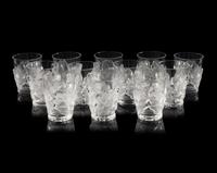 A Set of Twelve Lalique Chêne Tumblers