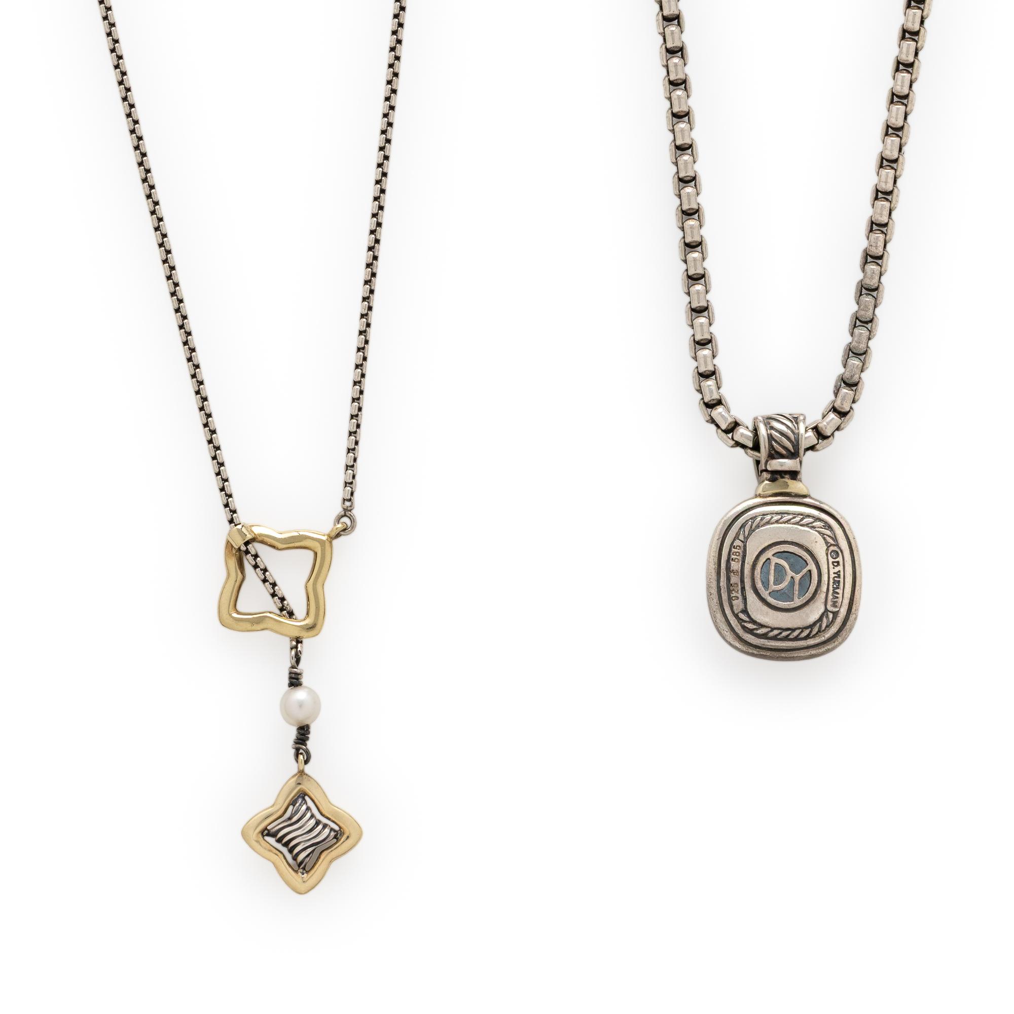 David Yurman, 'Albion' and 'Quatrefoil Lariat', Sterling Silver, Yellow Gold, and Multigem Necklaces