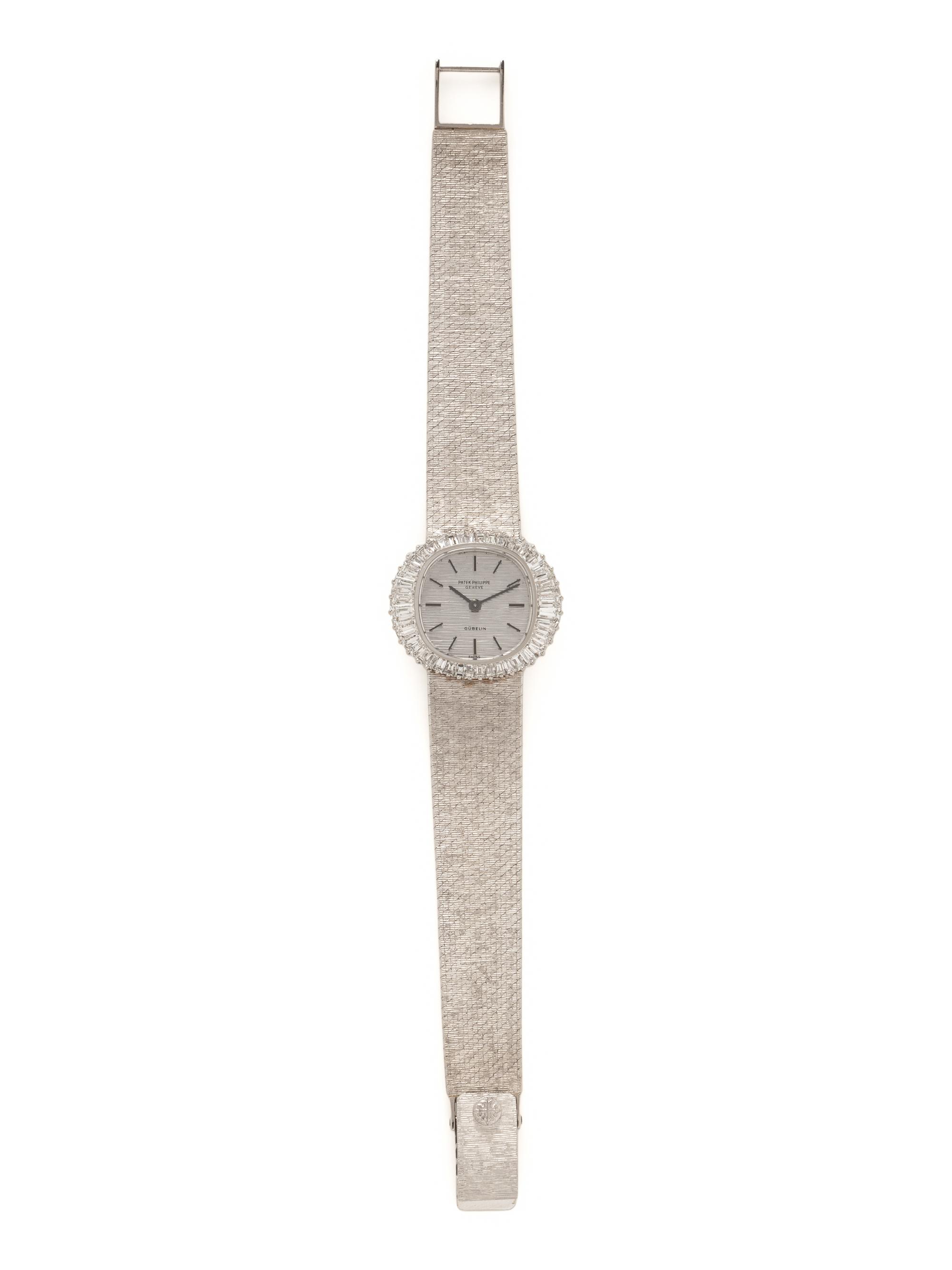 PATEK PHILLIPE, WHITE GOLD AND DIAMOND WATCH RETAILED BY AND SIGNED GÜBELIN