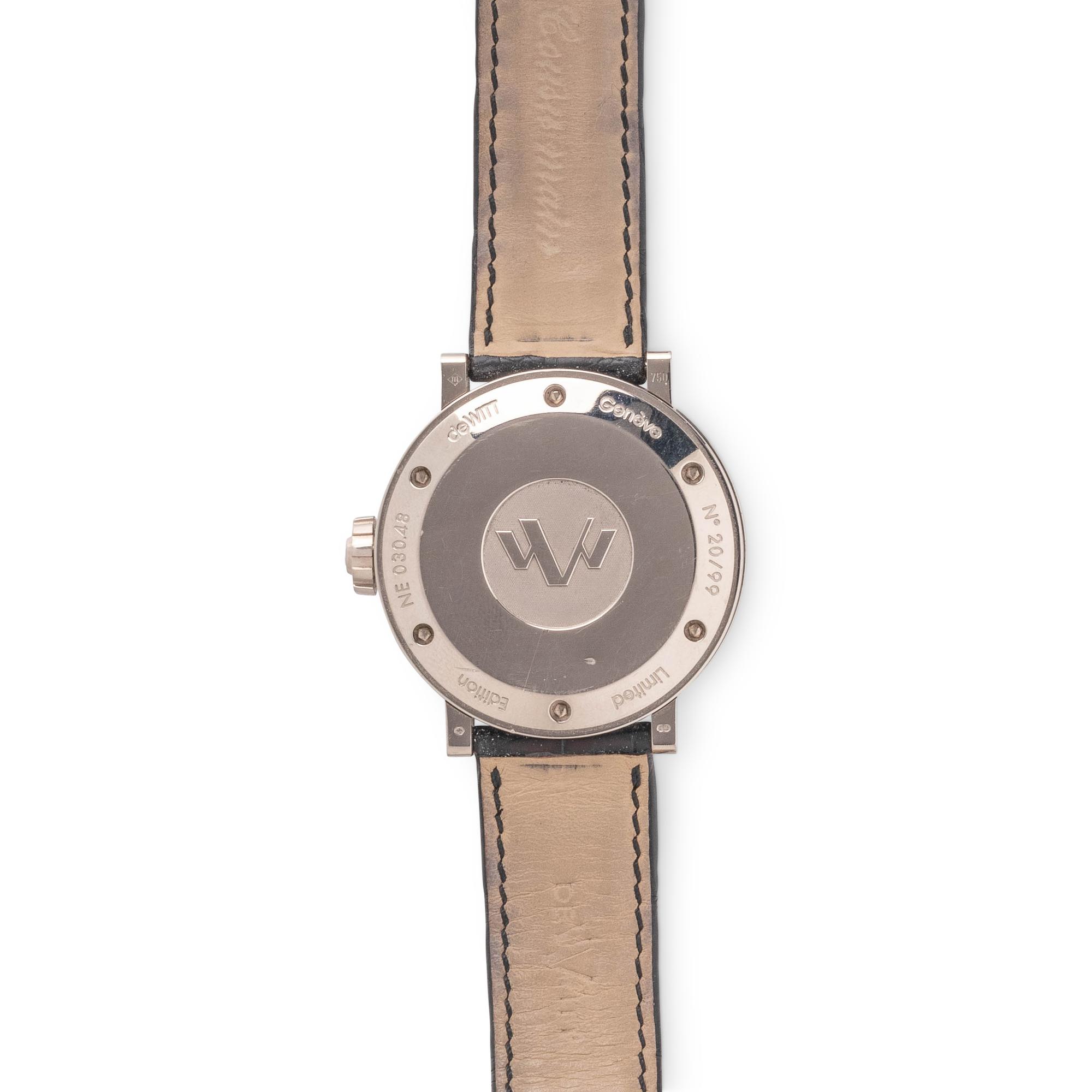 DEWITT, REF. 030.48 18K WHITE GOLD LIMITED EDITION 'ACCADEMIA SECONDE RETROGRADE' WRISTWATCH
