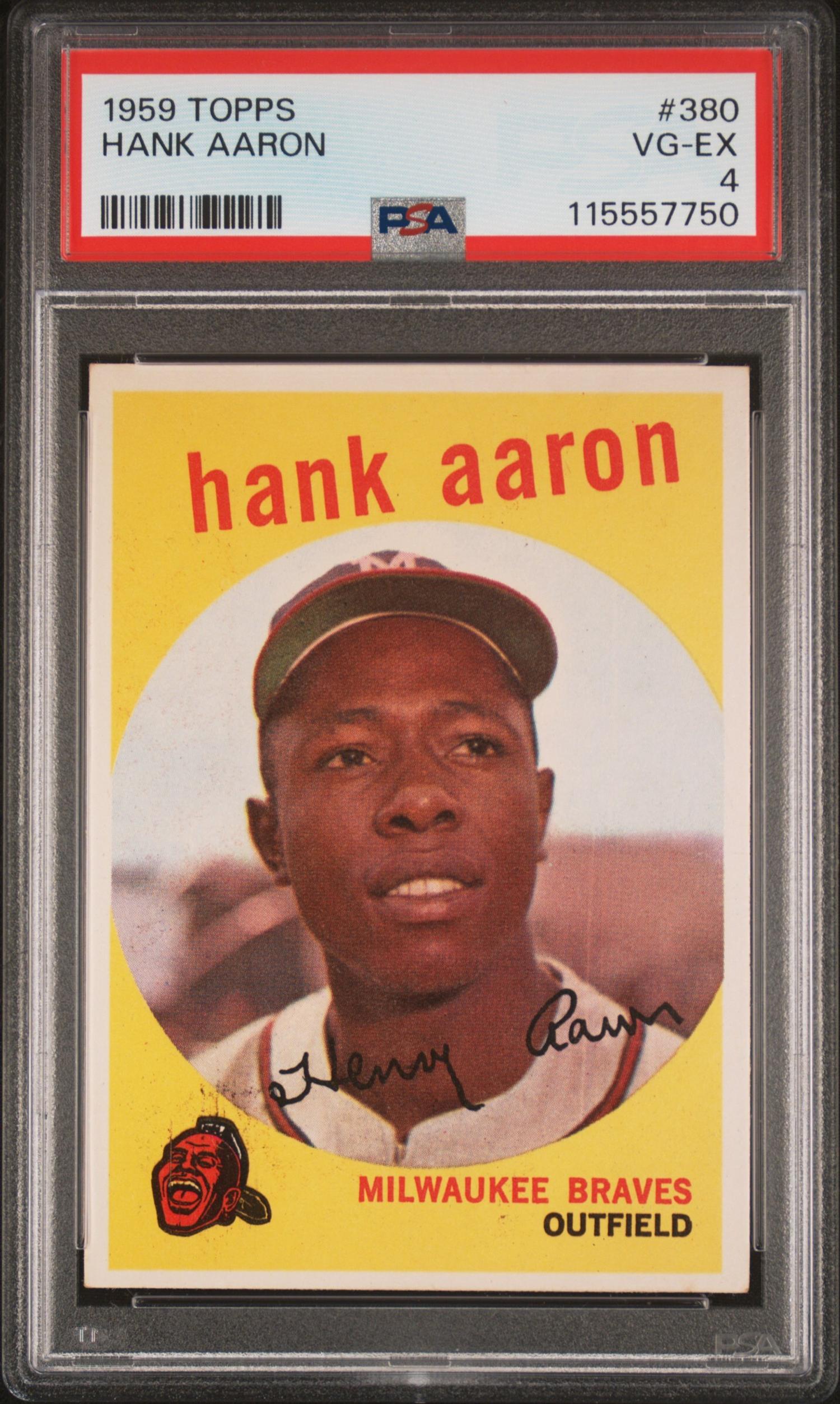 A 1959 Topps Hank Aaron Baseball Card No. 380 (PSA 4 VG-EX) from The Collection of David Eisenhower