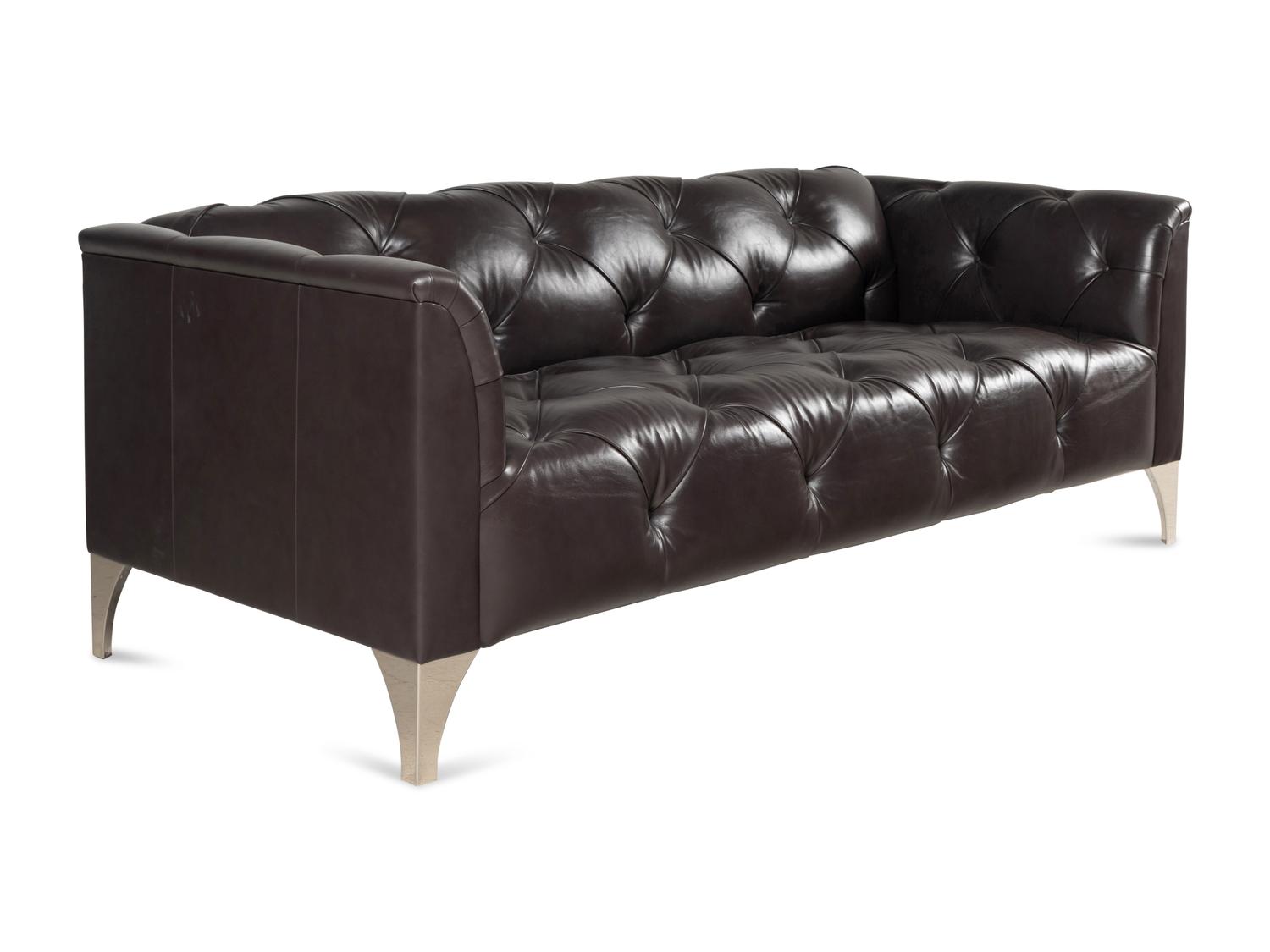 A J. Robert Scott Tufted Leather Sofa