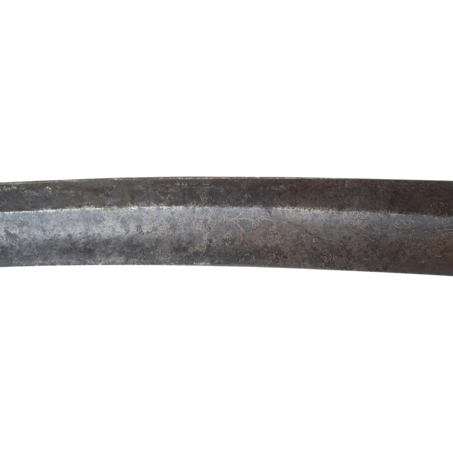Philadelphia Style Silver Hilted Officer's Saber with Eagle Head Quillon S-Guard and Silver Washed Copper Scabbard