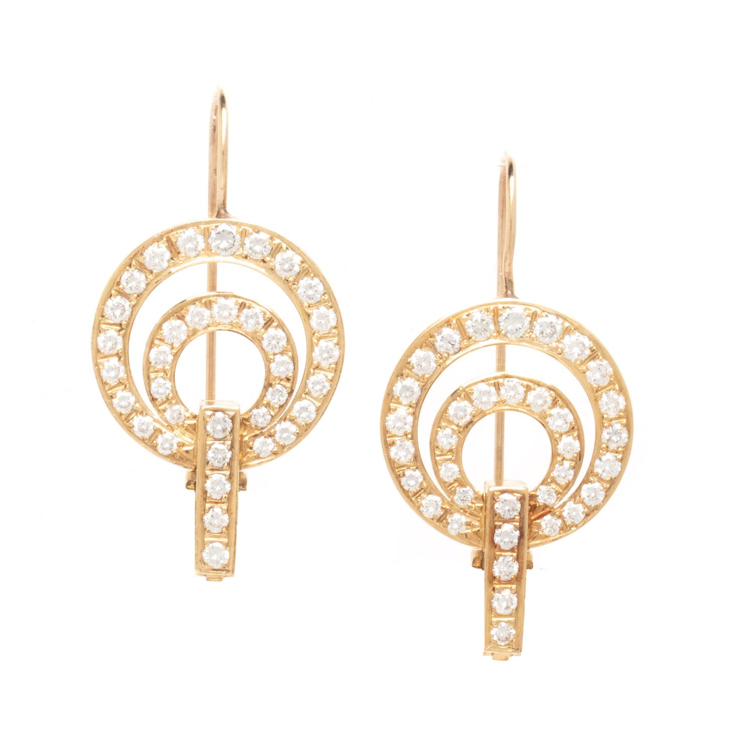 YELLOW GOLD AND DIAMOND CONVERTIBLE EARRINGS