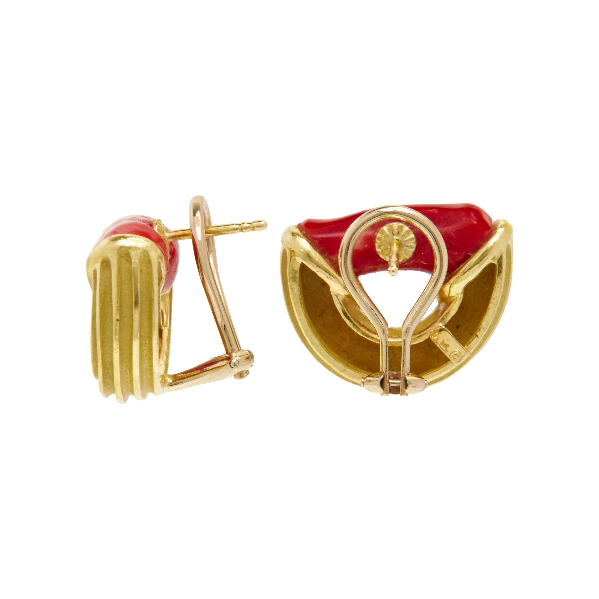 CHRISTOPHER WALLING, CORAL CLIP EARRINGS