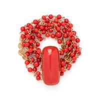 YELLOW GOLD AND CORAL BRACELET