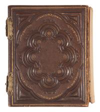 [NATIVE AMERICANS]. Album containing CDVs of Sioux involved in the 1862 Dakota Uprising in Minnesota containing photographs by Joel Whitney, B.F. Upton, and Martin's Gallery of St. Paul, MN.