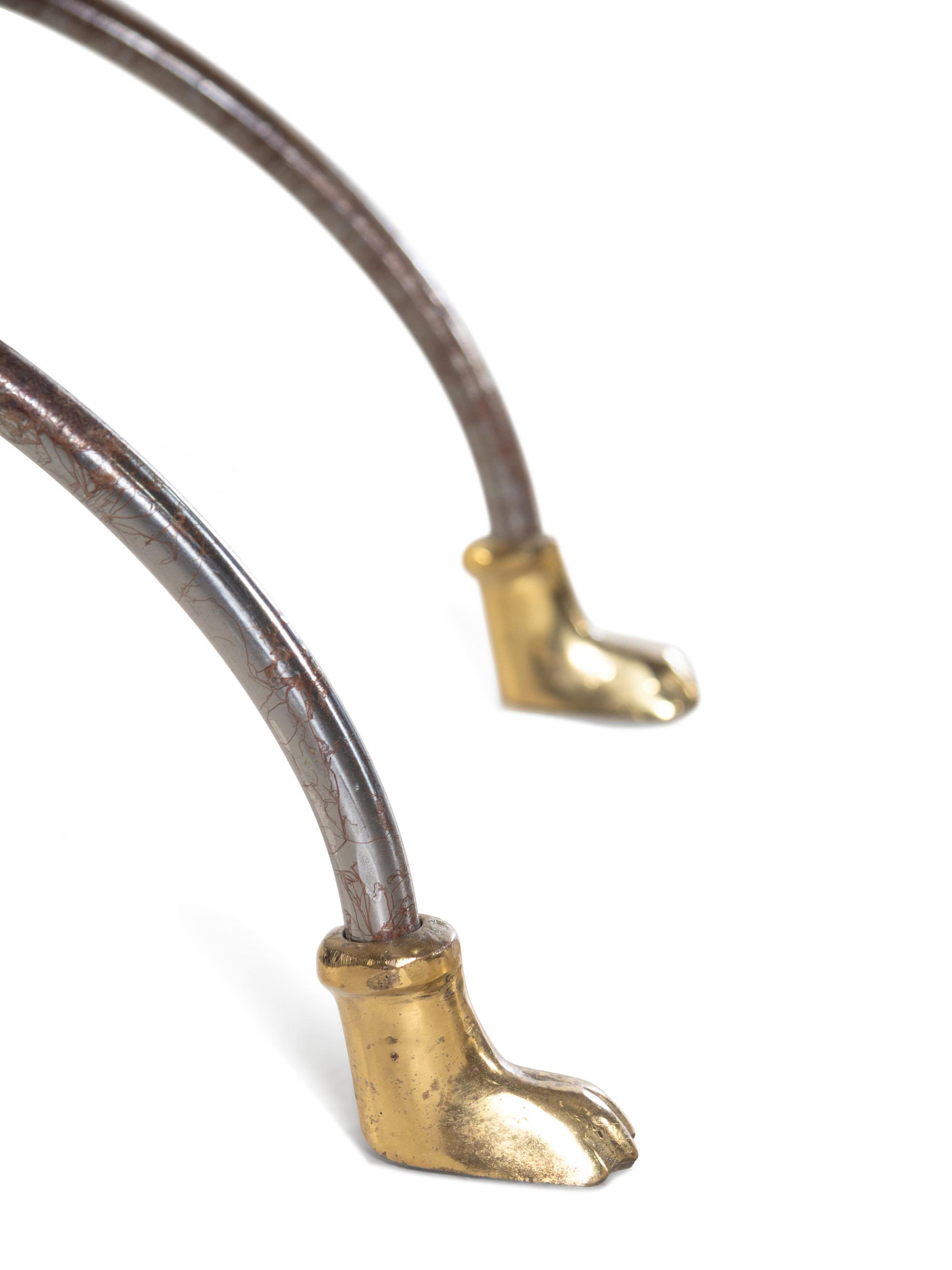 A French Steel and Brass Stool